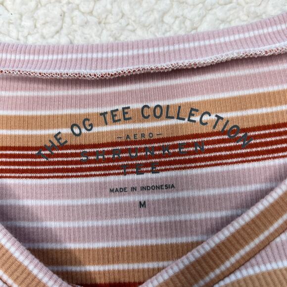 Aero The OG Tee Collection Orange Stripe Shrunken Tee  Medium - Picture 2 of 6